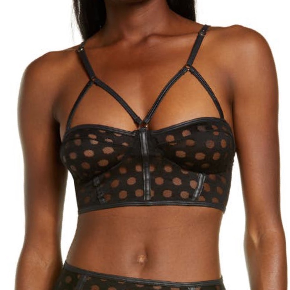 Mapale Black retro dot Underwire Bra